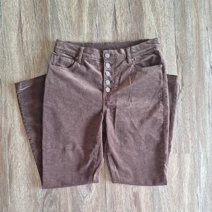 Cabi Brown Button Fly Corduroy Pant Size 8